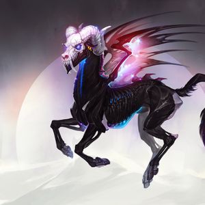 Preview wallpaper unicorn, horse, skull, fantastic, art