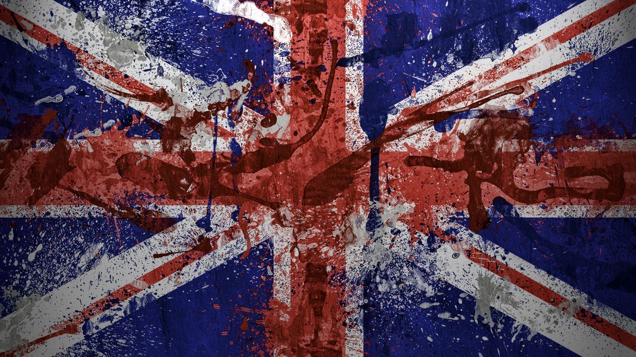 Wallpaper united kingdom, flag, paint, stain, texture