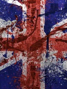 Preview wallpaper united kingdom, flag, paint, stain, texture