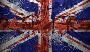 Preview wallpaper united kingdom, flag, paint, stain, texture