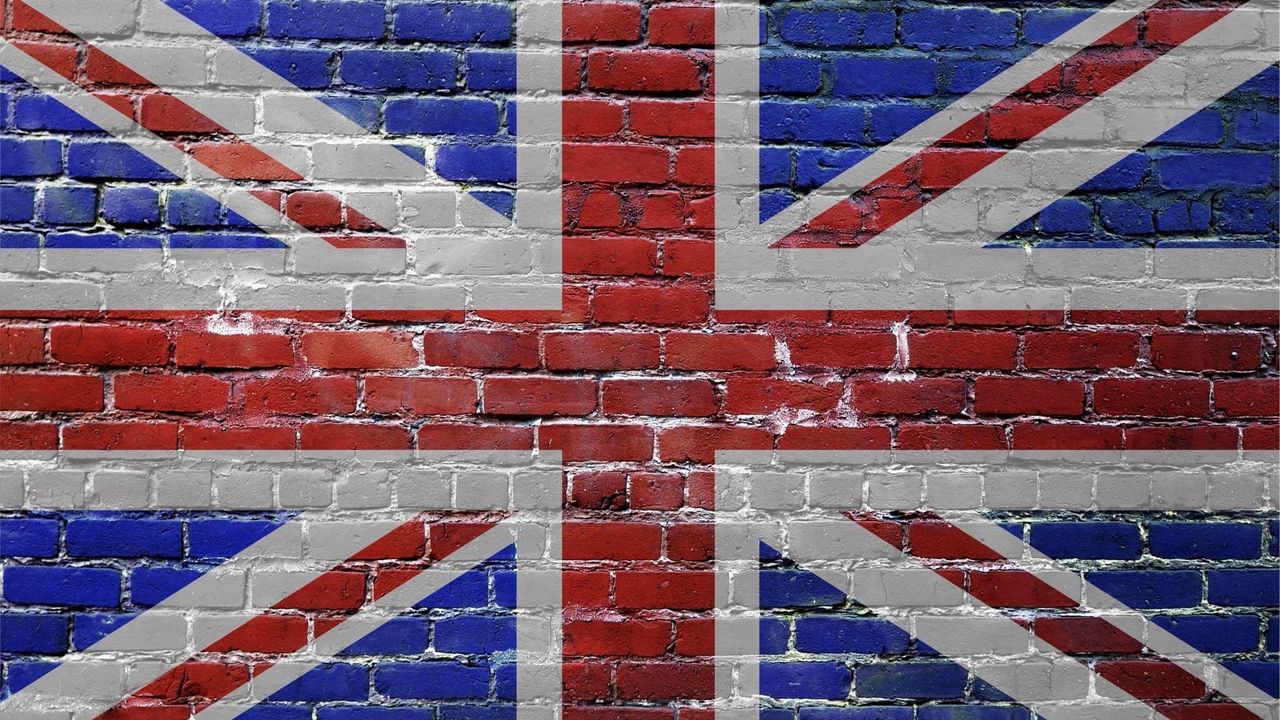Wallpaper united kingdom, uk, bricks, flag