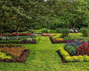 Preview wallpaper united states, longwood, kennett square, lawn, garden, bushes, grass