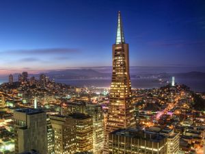 Preview wallpaper urban landscape, night, lights, san francisco, california, usa, hdr