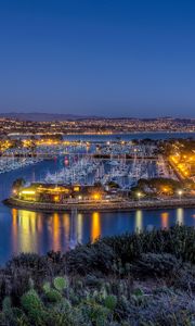 Preview wallpaper us, coast, dana point, california, harbor, night