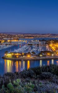 Preview wallpaper us, coast, dana point, california, harbor, night