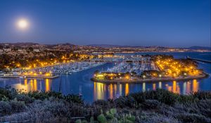 Preview wallpaper us, coast, dana point, california, harbor, night