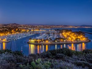 Preview wallpaper us, coast, dana point, california, harbor, night