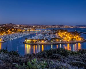 Preview wallpaper us, coast, dana point, california, harbor, night