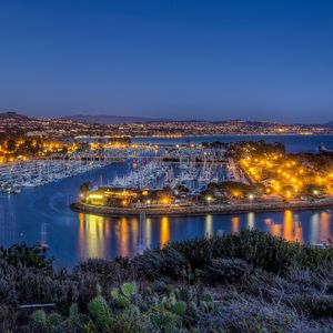 Preview wallpaper us, coast, dana point, california, harbor, night