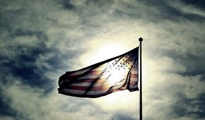 Preview wallpaper usa, flag, sky, night, clouds