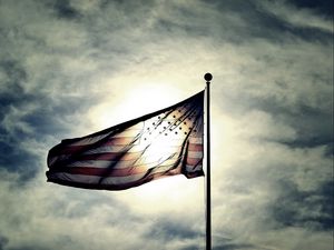 Preview wallpaper usa, flag, sky, night, clouds