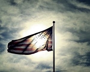 Preview wallpaper usa, flag, sky, night, clouds