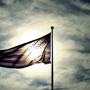 Preview wallpaper usa, flag, sky, night, clouds