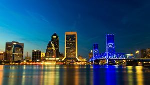 Preview wallpaper usa, jacksonville, florida, bridge, city, night