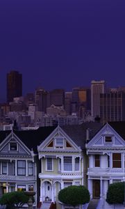 Preview wallpaper usa, san francisco, night, blue, sky, moon