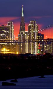 Preview wallpaper usa, san francisco, sunset, night, lights