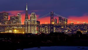 Preview wallpaper usa, san francisco, sunset, night, lights