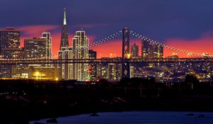 Preview wallpaper usa, san francisco, sunset, night, lights