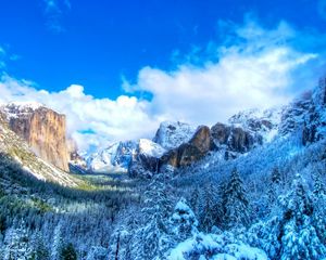 Preview wallpaper usa, yosemite, park, mountains, snow, winter