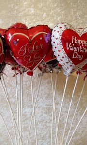 Preview wallpaper valentines day, hearts, balloons, signs, many