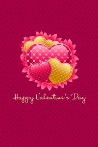 Preview wallpaper valentines day, inscription, congratulation, hearts, pink background