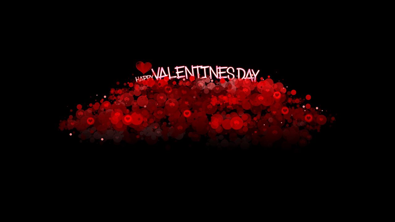 Wallpaper valentines day, inscription, hearts, background, black