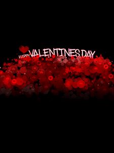 Preview wallpaper valentines day, inscription, hearts, background, black