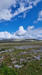 Preview wallpaper valley, clouds, sky, landscape, nature