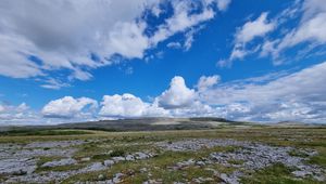 Preview wallpaper valley, clouds, sky, landscape, nature