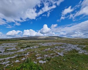 Preview wallpaper valley, clouds, sky, landscape, nature