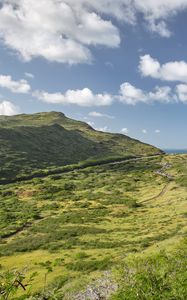 Preview wallpaper valley, grass, hills, landscape, nature