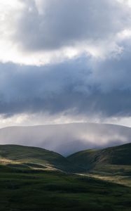 Preview wallpaper valley, hills, clouds, landscape