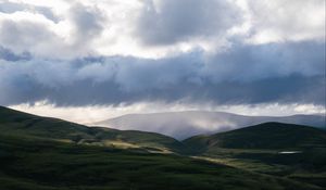 Preview wallpaper valley, hills, clouds, landscape