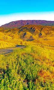 Preview wallpaper valley, hills, mountains, grass, nature