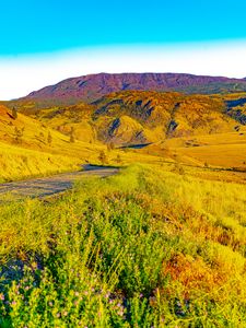 Preview wallpaper valley, hills, mountains, grass, nature