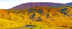 Preview wallpaper valley, hills, mountains, grass, nature