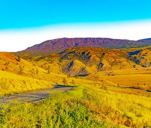 Preview wallpaper valley, hills, mountains, grass, nature