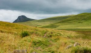 Preview wallpaper valley, hills, path, grass, flowers, nature