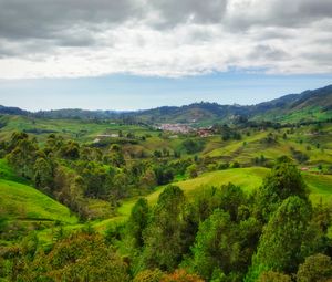 Preview wallpaper valley, hills, trees, landscape, nature