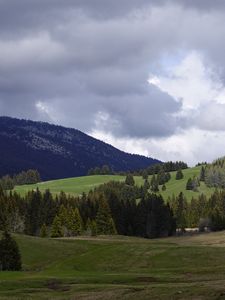 Preview wallpaper valley, hills, trees, landscape