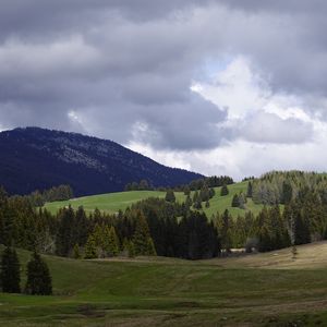 Preview wallpaper valley, hills, trees, landscape