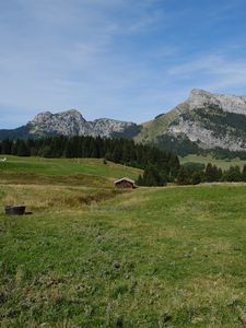 Preview wallpaper valley, house, mountains, landscape, nature