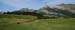 Preview wallpaper valley, house, mountains, landscape, nature