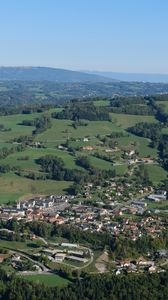 Preview wallpaper valley, houses, trees, nature, aerial view