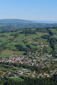 Preview wallpaper valley, houses, trees, nature, aerial view