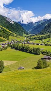 Preview wallpaper valley, houses, village, mountains