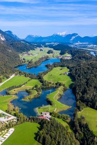 Preview wallpaper valley, lake, trees, forest, mountains