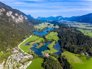 Preview wallpaper valley, lake, trees, forest, mountains