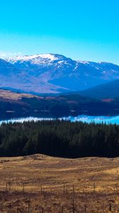 Preview wallpaper valley, lake, trees, mountains, landscape