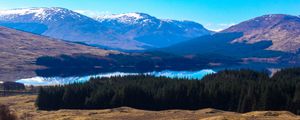 Preview wallpaper valley, lake, trees, mountains, landscape